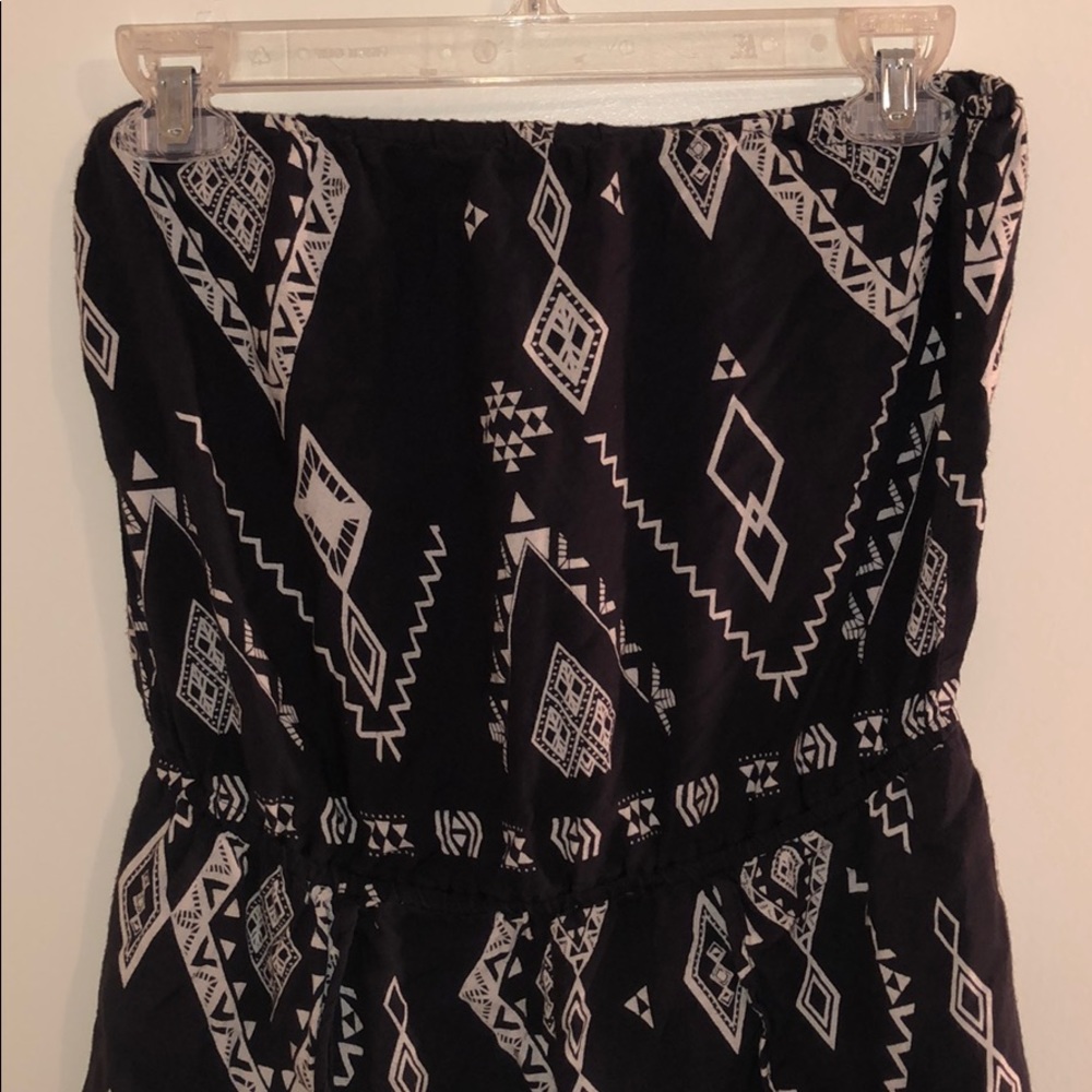 Navy Blue Strapless Romper